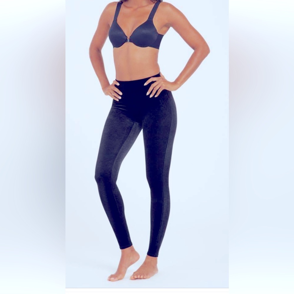 SPANX High-waist Black Velvet Leggings
